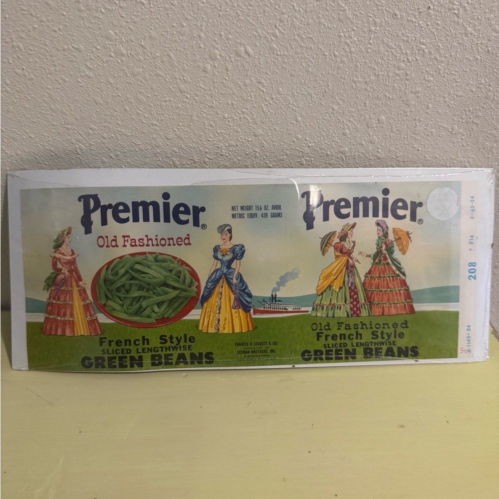 Authentic Premier Old Fashioned Green Beans Label
